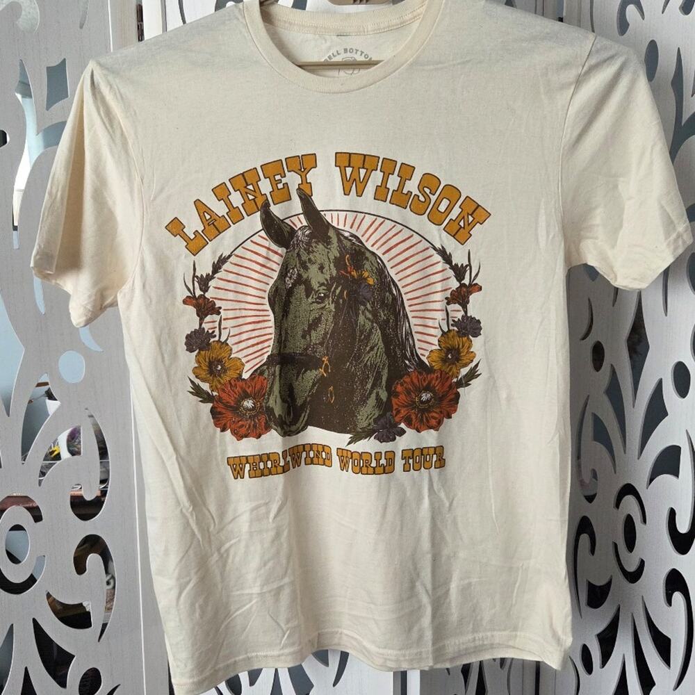 Lainey Wilson Whirlwind World Tour T-Shirt Large White Country Music Concert Tee